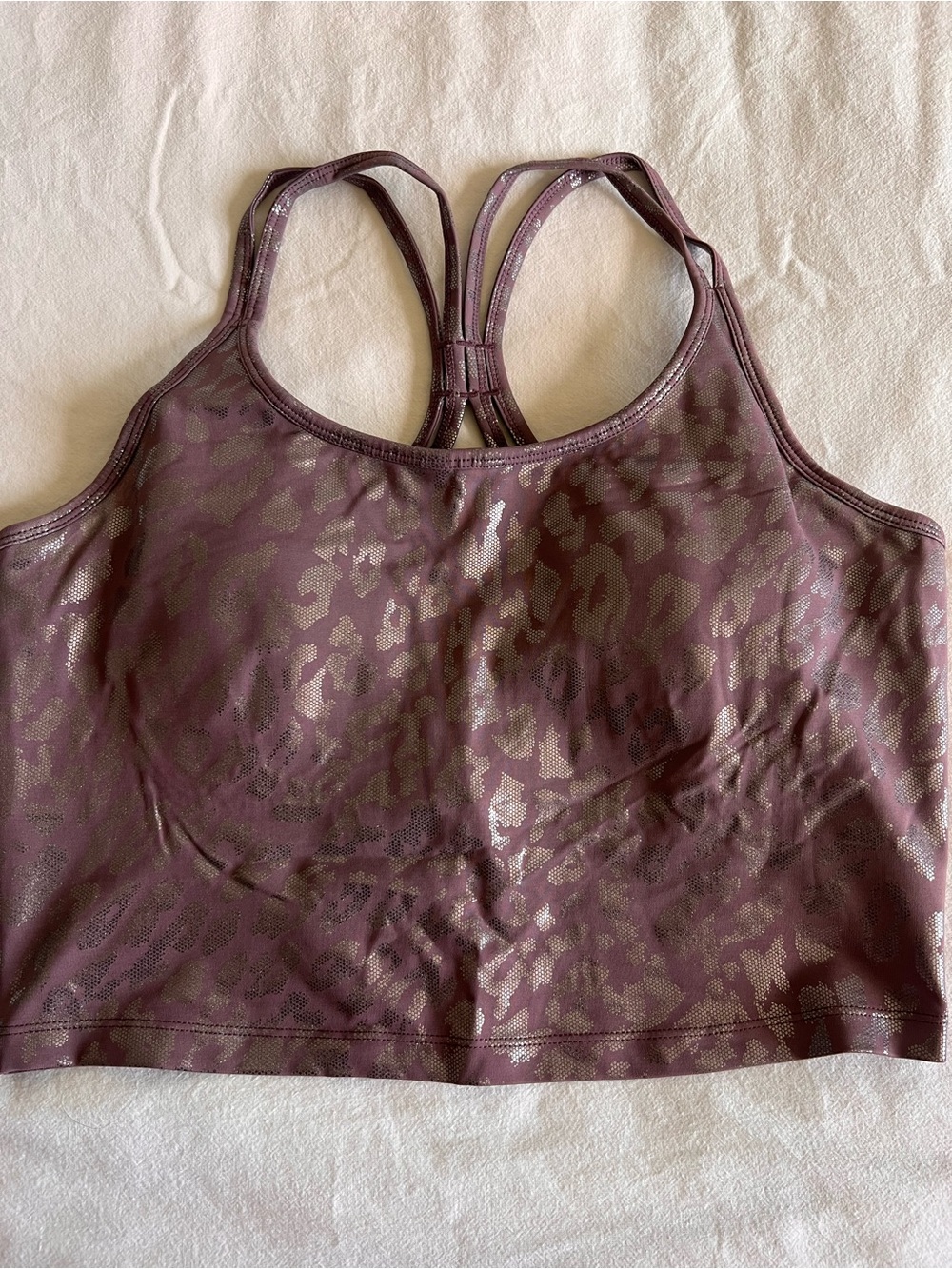 Calvin Klein Metallic Plum Animal-Print Sports Bra